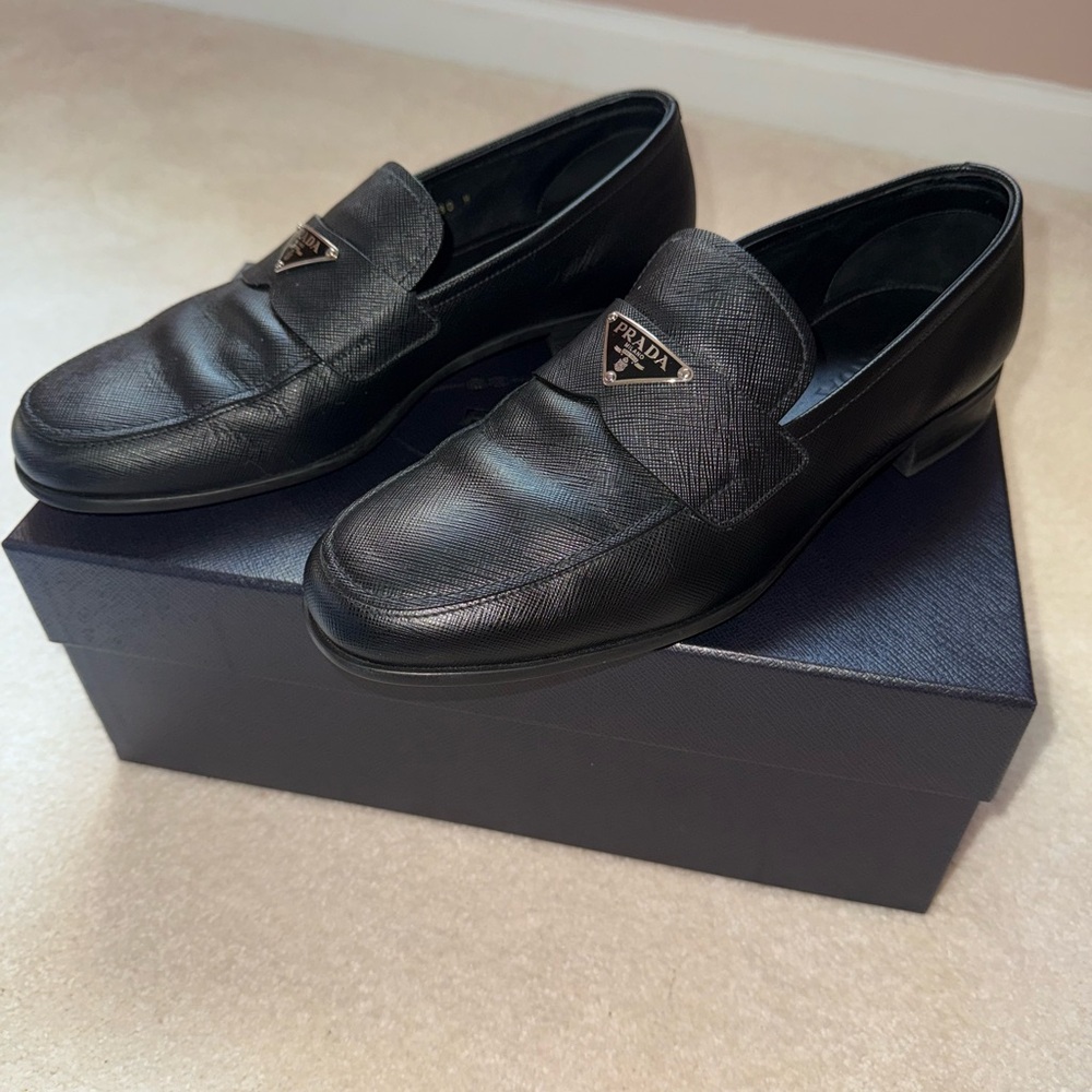 Men’s Prada “Calzature Uomo” black Saffiano leather Loafers - Picture 2 of 8